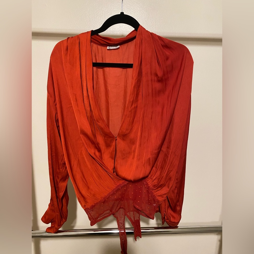 Silk long sleeve bodysuit